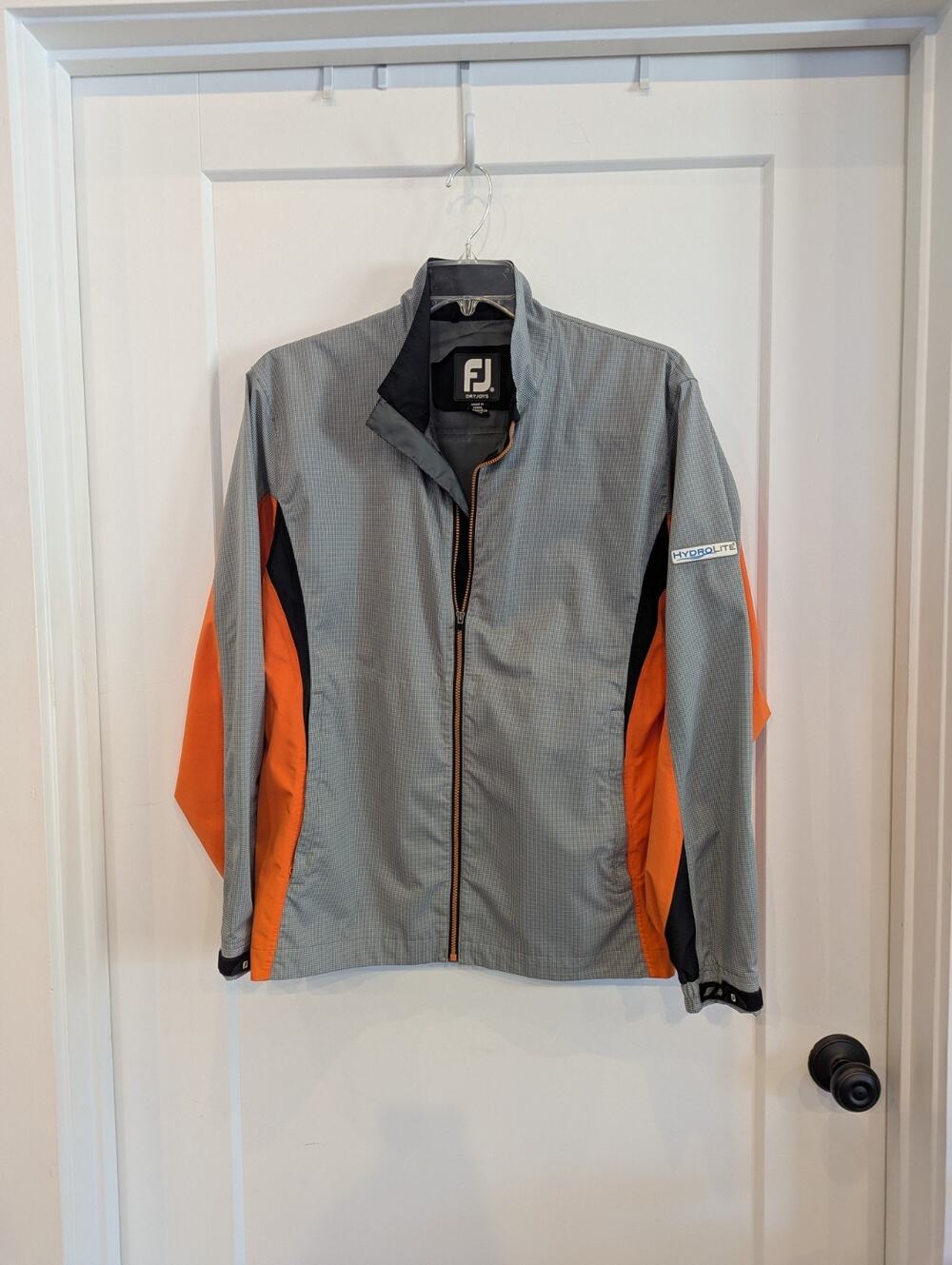 Foot Joy Dry Joys HydroLite Mens Medium Zip Jacket Gray Orange Windbreaker